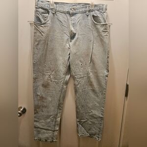 Men's Distressed Light Blue Jeans 36 X 30